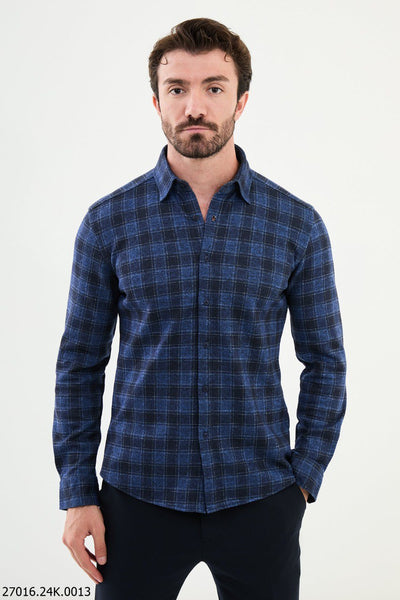 Savona Check Shirt — Navy Plaid