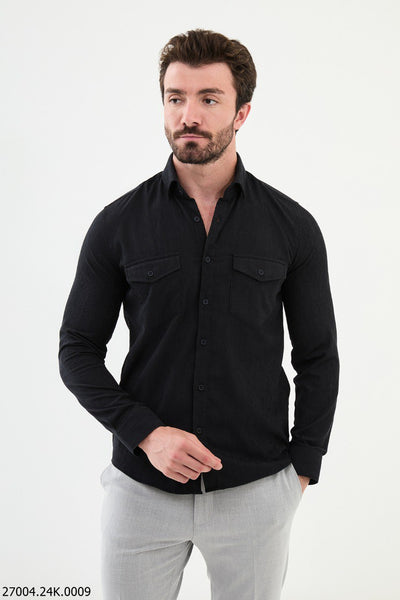 Grenoble Corduroy Shirt — Dark Grey