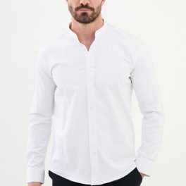 Chambery Button-Up Shirt — Ecru