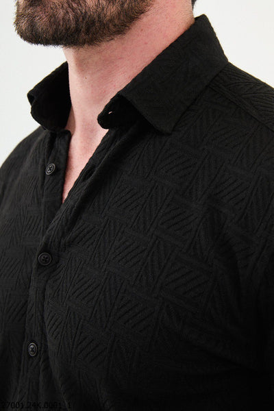 Ancona Button-Down Shirt — Black - Image 2