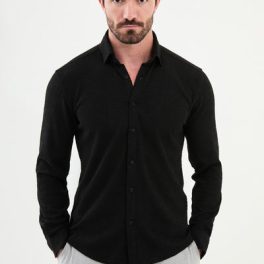 Ancona Button-Down Shirt — Black