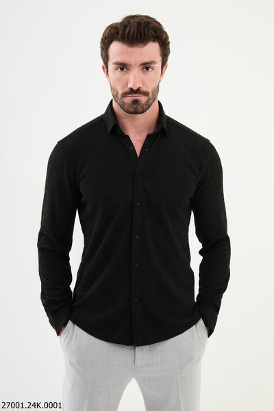 Ancona Button-Down Shirt — Black