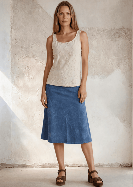 Daisy Embossed Tank Top in Cream - Image 2