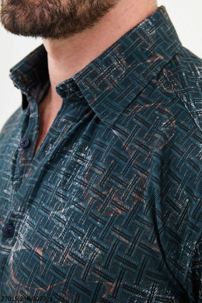 Livorno Patterned Shirt — Green - Image 2