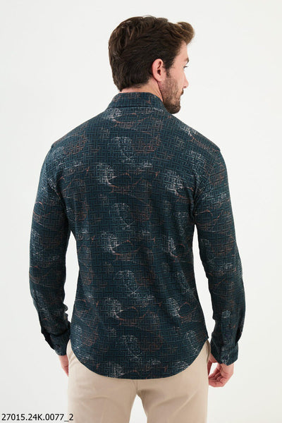 Livorno Patterned Shirt — Green - Image 3