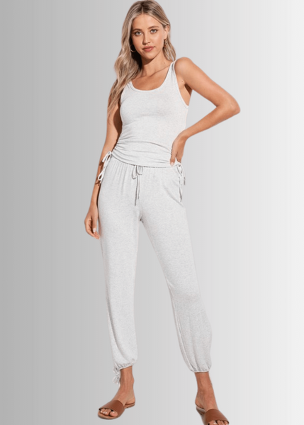 Tank and Jogger 2 Piece Set in Gray- CLEARANCE FINAL SALE - Image 2