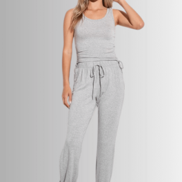 Tank and Jogger 2 Piece Set in Gray- CLEARANCE FINAL SALE