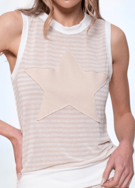 Applique Star Striped Tank Made in USA