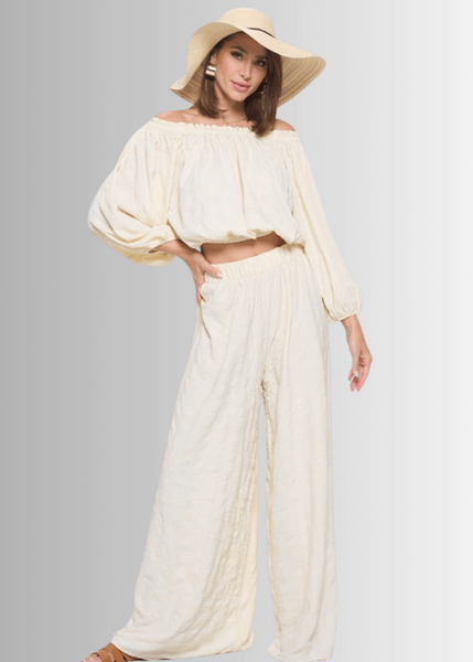 Hamptons Textured Cropped Top CLEARANCE FINAL SALE - Image 3