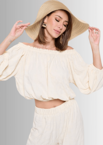 Hamptons Textured Cropped Top CLEARANCE FINAL SALE - Image 4