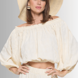 Hamptons Textured Cropped Top CLEARANCE FINAL SALE