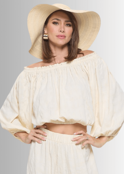 Hamptons Textured Cropped Top CLEARANCE FINAL SALE