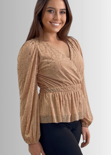 High Class Peplum Glitter Top Made in USA