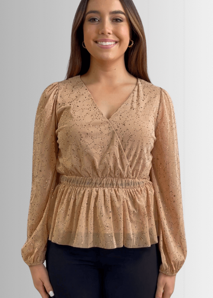 High Class Peplum Glitter Top Made in USA - Image 2