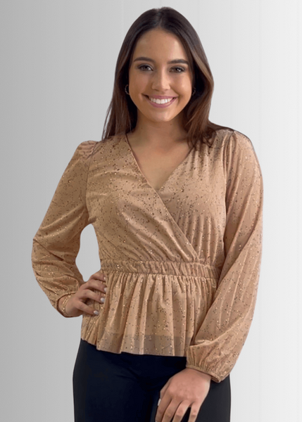 High Class Peplum Glitter Top Made in USA - Image 5