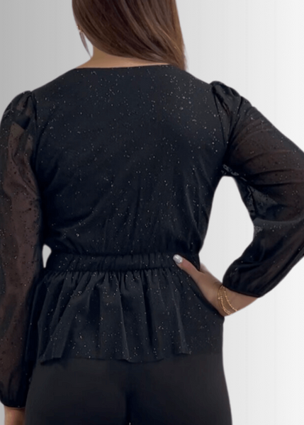 High Class Peplum Glitter Top Made in USA - Image 4