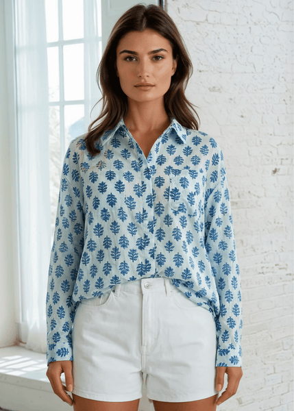 Indigo Bloom Vintage Top - Image 2