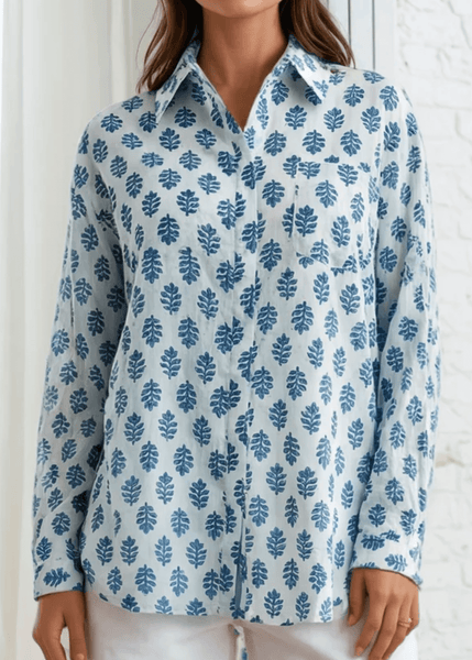 Indigo Bloom Vintage Top