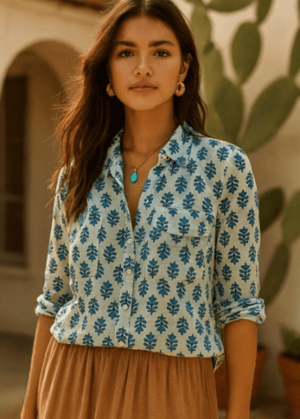 Indigo Bloom Vintage Top - Image 5