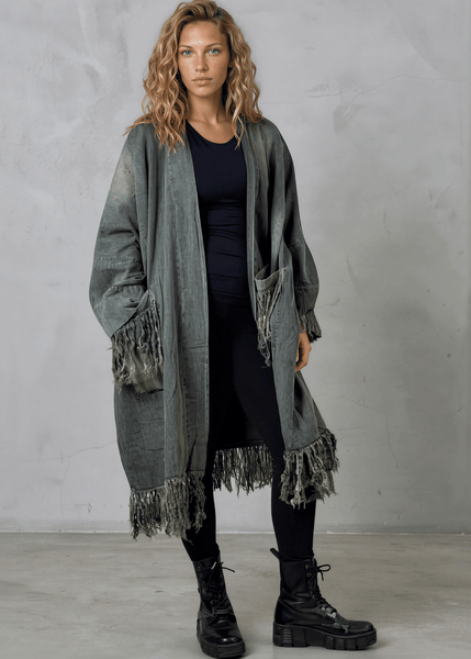 Codastone Distressed Denim Fringe Duster - Image 2