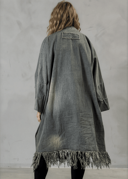Codastone Distressed Denim Fringe Duster - Image 3