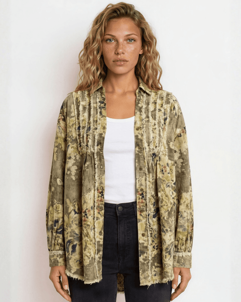 Codastone Vintage Army Green Floral Jacket