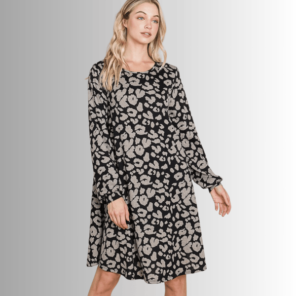 Cheetah Print Sweater Knit Dress- CLEARANCE FINAL SALE - Image 5