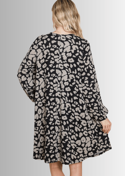 Cheetah Print Sweater Knit Dress- CLEARANCE FINAL SALE - Image 2