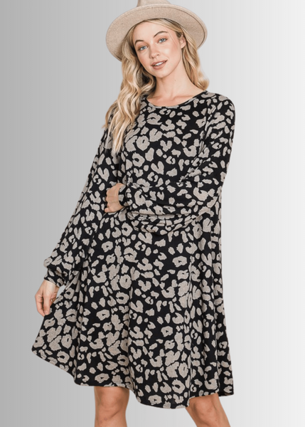 Cheetah Print Sweater Knit Dress- CLEARANCE FINAL SALE - Image 4