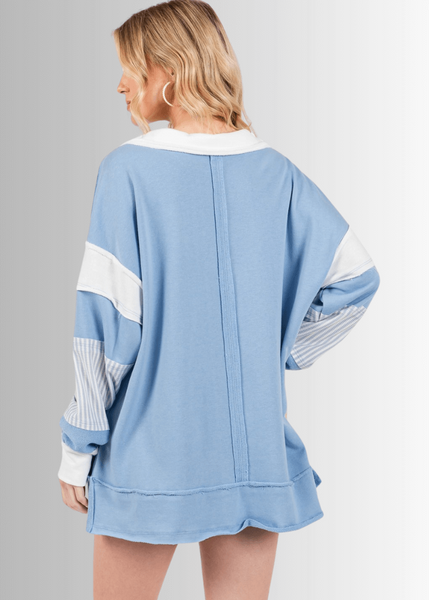 Casually Cool Oversized Color Block Sweatshirt - CLEARANCE FINAL SALE - Image 2