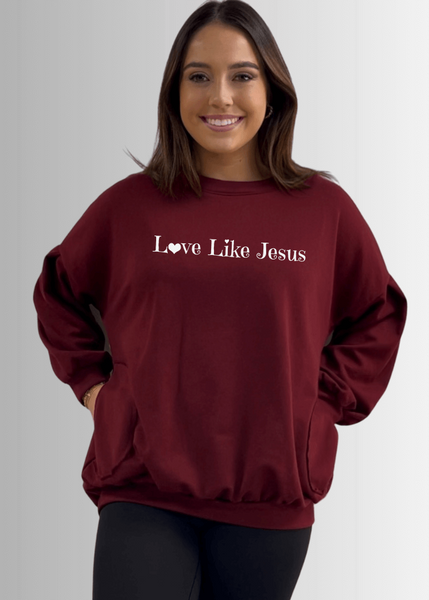 Love Like Jesus Pocket Sweatshirt Made in USA