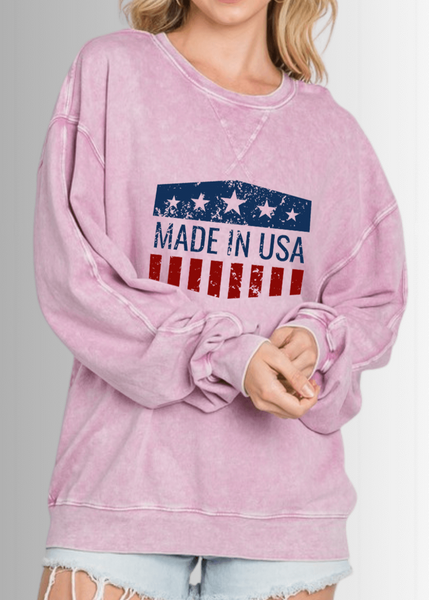 Made in USA Graphic All American Oversized Sweatshirt - Image 5