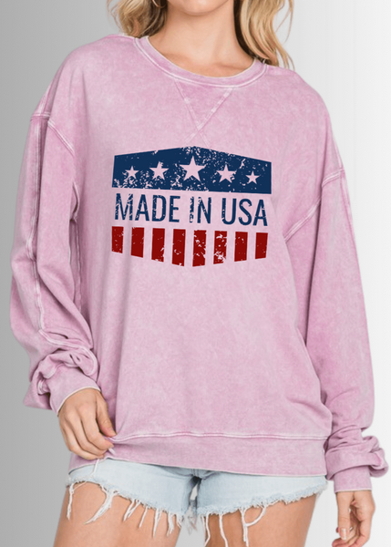 Made in USA Graphic All American Oversized Sweatshirt - Image 3