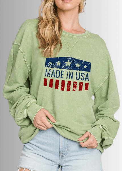 Made in USA Graphic All American Oversized Sweatshirt - Image 2