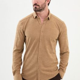 Pavia Patterned Shirt — Beige