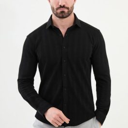 Angers Striped Shirt — Black