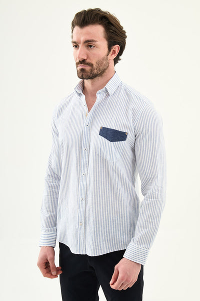 Men’s Blue Long Sleeve Shirt. - Image 2