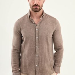 Ravenna Button-Down Shirt — Brown