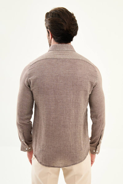 Ravenna Button-Down Shirt — Brown - Image 3
