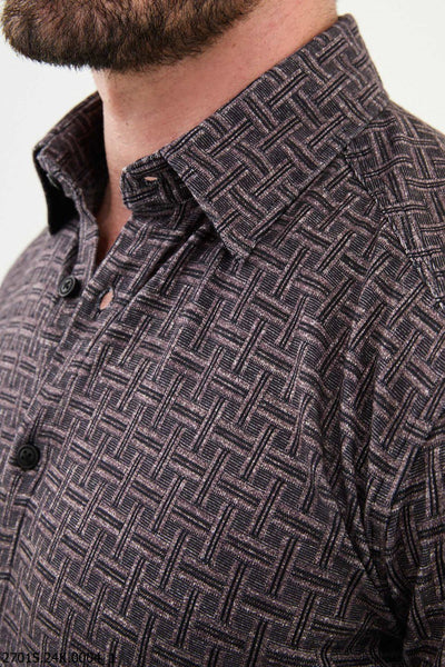Dijon Patterned Shirt — Brown - Image 2