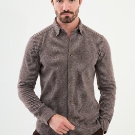 Salerno Striped Shirt — Brown