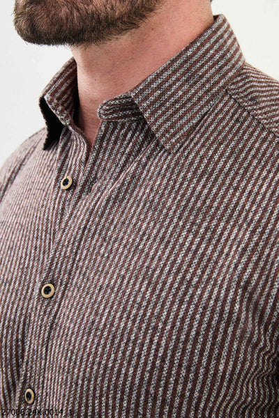Salerno Striped Shirt — Brown - Image 2