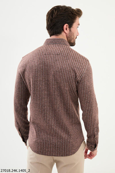 Rieti Striped Shirt — Brown - Image 3