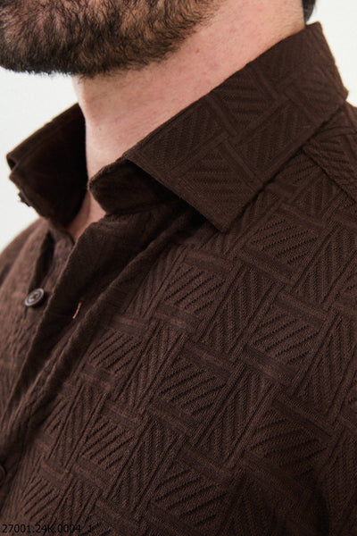 Perugia Patterned Shirt — Brown - Image 2