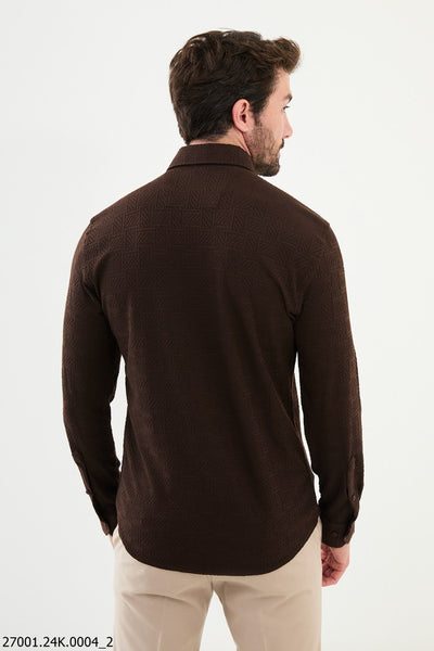 Perugia Patterned Shirt — Brown - Image 3