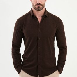 Perugia Patterned Shirt — Brown