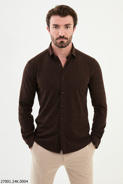 Perugia Patterned Shirt — Brown