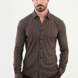 Reims Check Shirt — Camel
