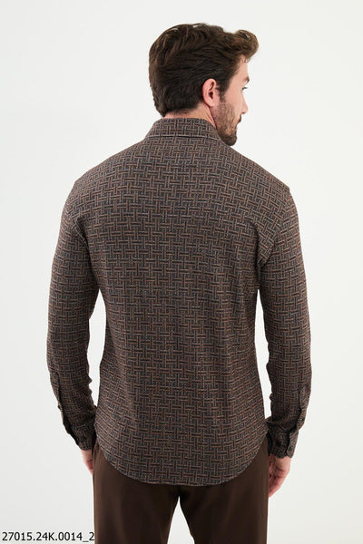 Reims Check Shirt — Camel - Image 3