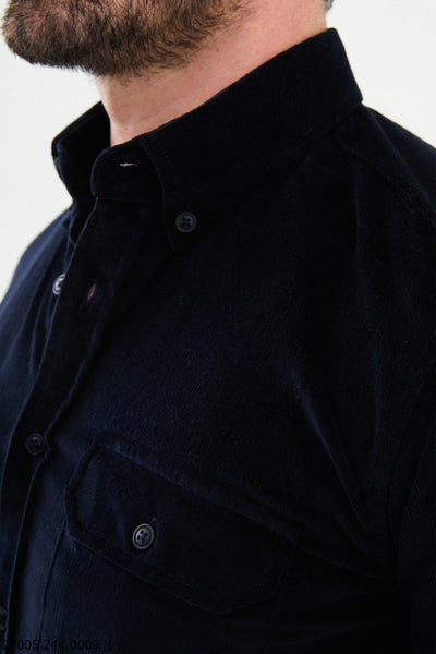 Annecy Corduroy Shirt — Navy - Image 2